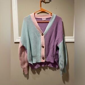 Pink Lily Button up sweater